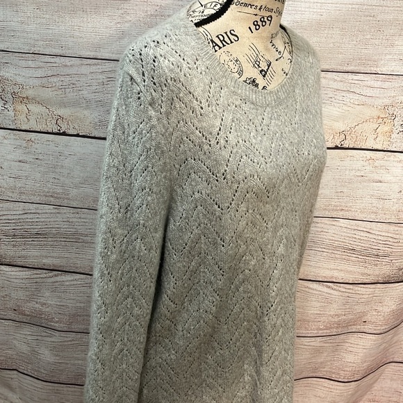 Talbots Pointelle Knit Sweater Light Blue Size Large - Picture 3 of 9